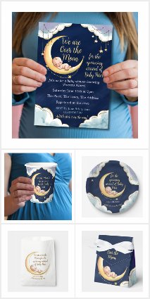 Over The Moon - celestial themed baby shower
