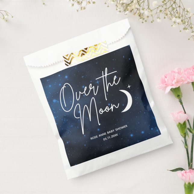 Over The Moon Celestial Themed Baby Shower Favor Bag (Sealed)