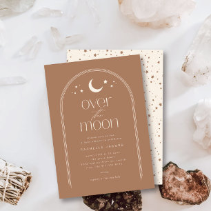 Over the Moon Clay Boho Baby Shower Invitation