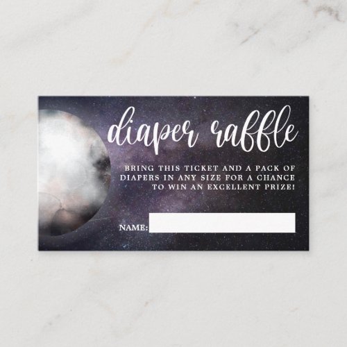 Over the Moon Diaper Raffle Galaxy Enclosure Card
