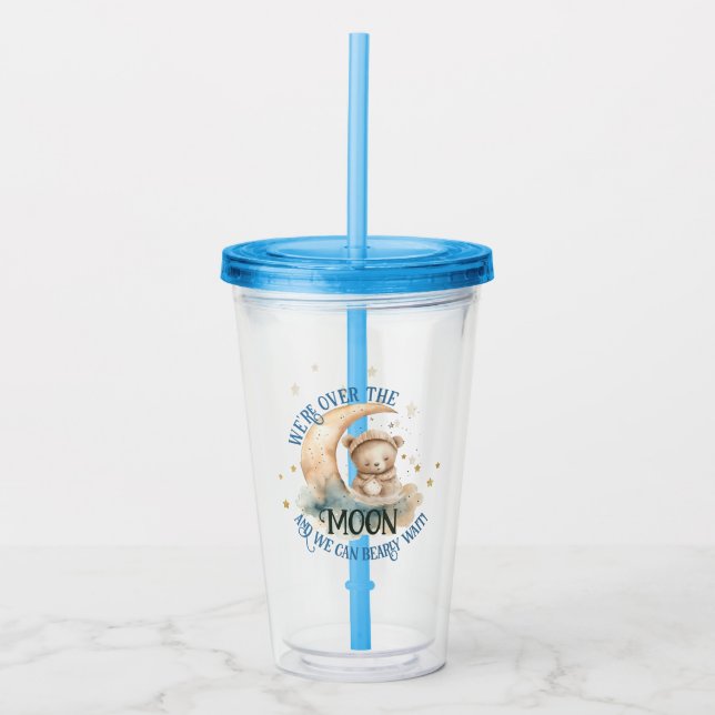 Over The Moon Diaper Raffle Prize Idea Acrylic Tumbler (Front)