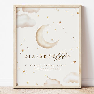 Over the Moon Diaper Raffle Sign