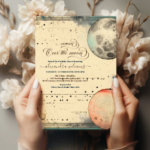 Over the Moon Dreamy Baby Shower Invitation