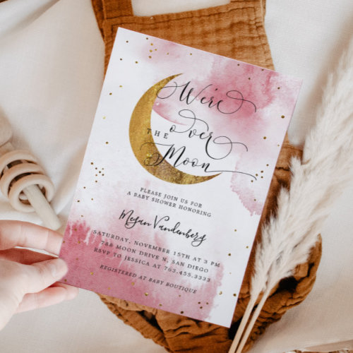 Over the Moon Dreamy Gold Girl Baby Shower
