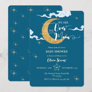 Over the moon Dreamy Night Baby Shower Invitation