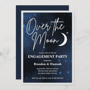 Over The Moon Engagement Party Invitation