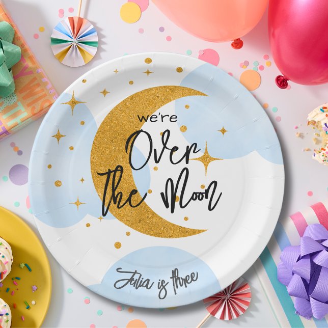 Over the moon fantasy kids Birthday Paper Plates (Creator Uploaded)