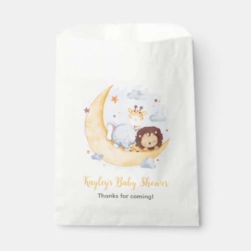 Over the Moon Favor Bags with Cute Safari Animals