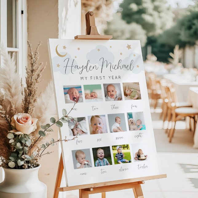 Over the Moon First Year Birthday Photo Sign  (Creator Uploaded)