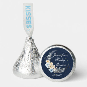 over the moon floral blue neutral baby shower chic hershey®'s kisses®