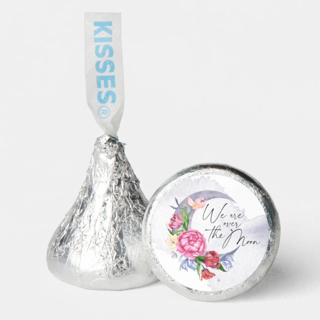 Over the moon Flowers baby shower Hershey®'s Kisses® (Front)