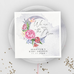 Over the moon Flowers baby shower Napkins