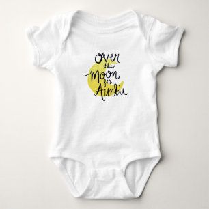 Over the Moon for Auntie (Gold) Baby Bodysuit