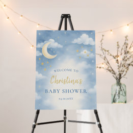 Over the Moon for Baby Shower Welcome Sign