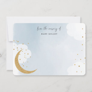 Over the Moon , From the Nursery of, Blue Flat Note Card