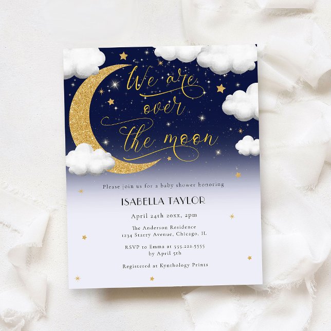 Over the Moon Gender Neutral Baby Shower Flyer (Creator Uploaded)
