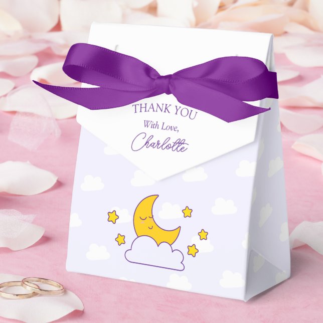Over the Moon Gender Neutral Baby Shower Thank You Favor Boxes (Wedding)