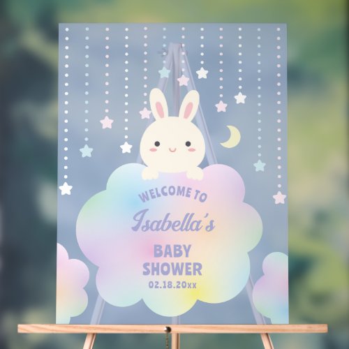 Over The Moon Gender Neutral Baby Shower Welcome Acrylic Sign