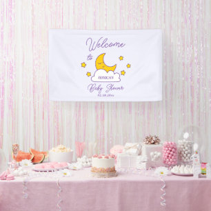 Over The Moon Gender Neutral Baby Shower Welcome Banner