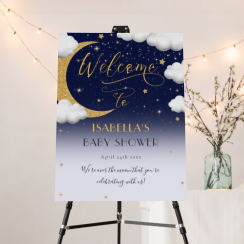 Over the Moon Gender Neutral Baby Shower Welcome Foam Board