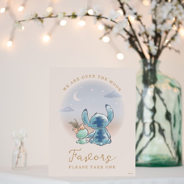 Over the Moon - Girl Baby Shower Favors Foam Board (In Situ (Wedding))