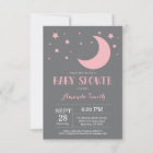 Over the Moon Girl Baby Shower Invitation Pink