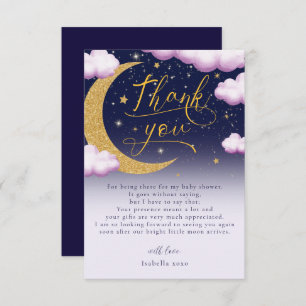 Over the Moon Girl Baby Shower Thank You