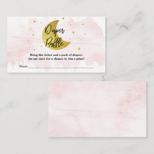 Over The Moon Girls Baby Shower Diaper Raffle Enclosure Card