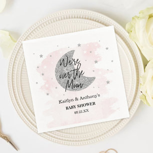 Over The Moon Girls Baby Shower Napkins