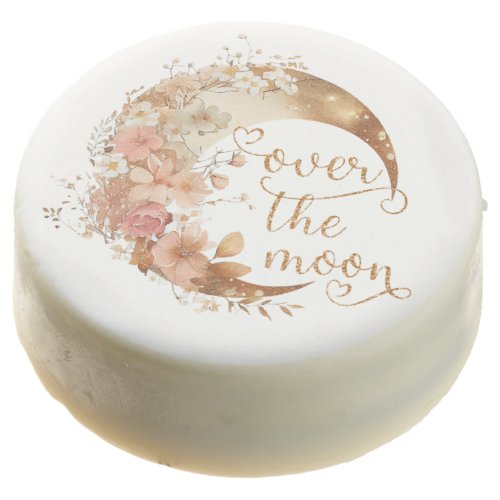 Over the moon gold floral baby shower chocolate covered oreo