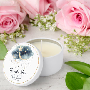 Over the Moon Gold Stars Baby Shower  Mini Candle Favors