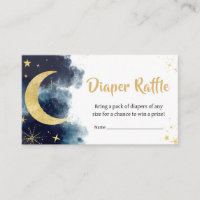 Over the Moon Gold Stars Blue Diaper Raffle