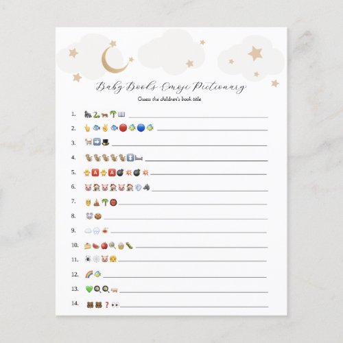 Over the Moon Gray Baby Books Emoji Game 