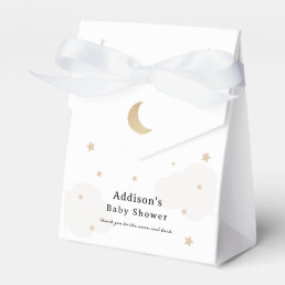 Over the Moon Gray Baby Shower Favor Boxes