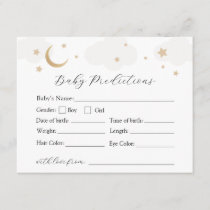 Over the Moon Gray Neutral Baby Predictions Card