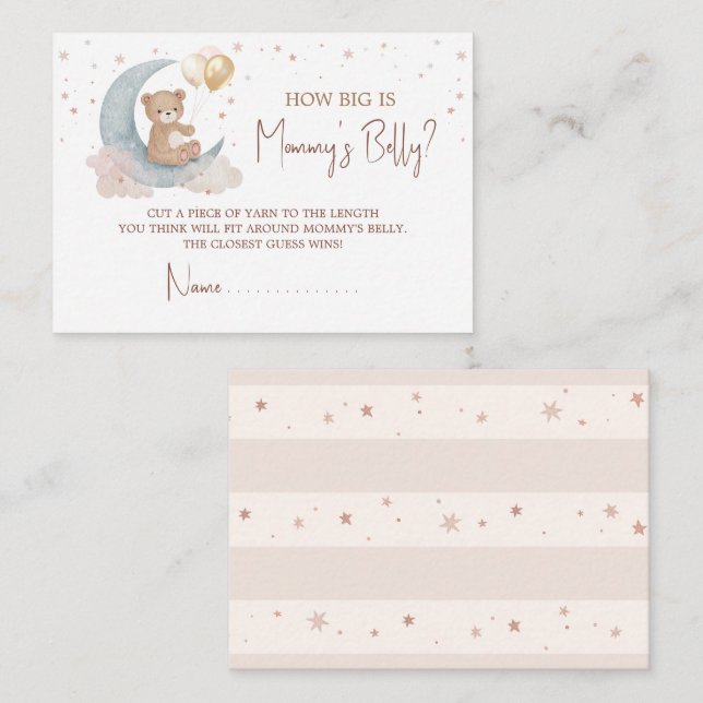 Over The Moon Guess How Big Is Mommy Belly Card (Front/Back)