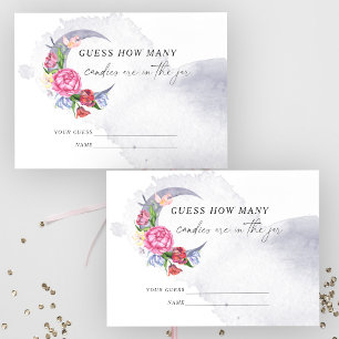 OVER THE MOON Guess how many candies Enclosure Card