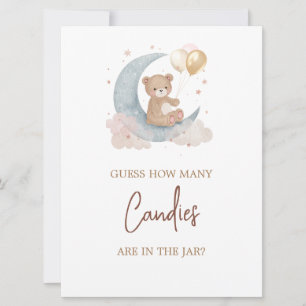 Over the Moon Guess How Many Candies Game Card
