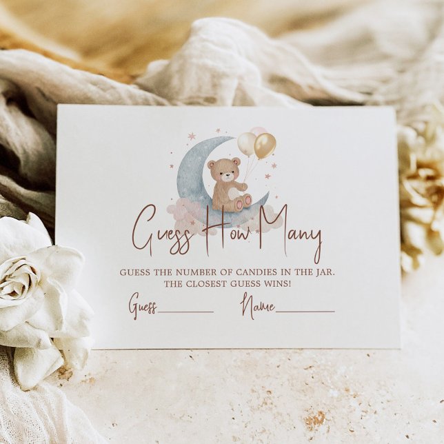Over The Moon How Many Candies Baby Shower Enclosure Card (Creator Uploaded)