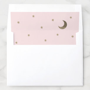 Over the Moon Light Pink & Gold Baby Shower Envelope Liner