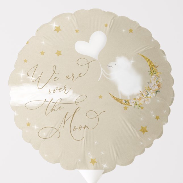 Over the Moon Little Lamb Baby Shower Balloon (Front)