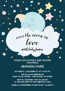 Over The Moon Baby Shower Invitations Zazzle Over The Moon Baby Shower Invitations Zazzle