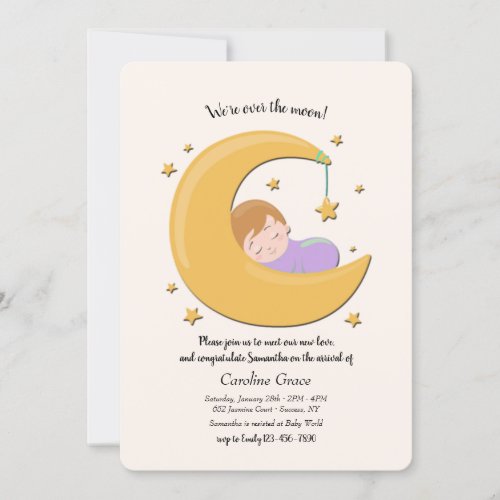 Over the Moon Meet and Greet Invitation