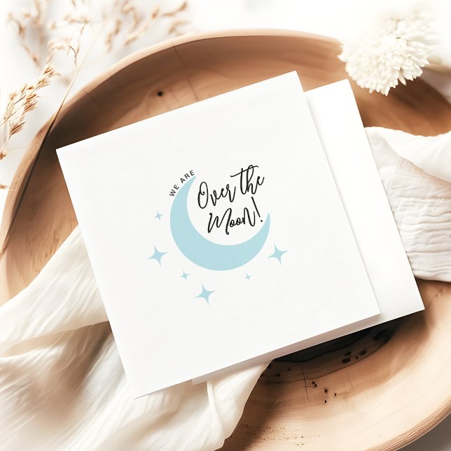 Over the Moon Minimalist Baby Shower  Napkins (Creator Uploaded)