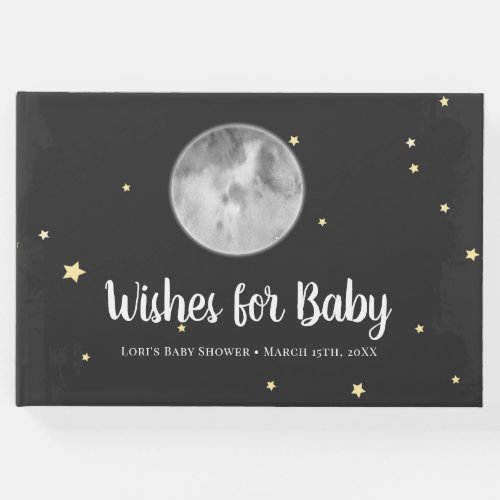 Over The Moon  Moon  Stars Wishes For Baby  Guest Book