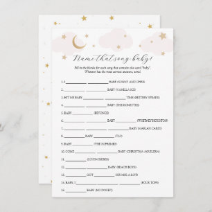 Over the Moon Name that Song Baby Shower Game Card