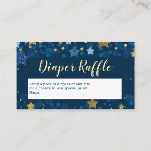 Over The Moon Navy Blue Baby Shower Diaper Raffle Enclosure Card
