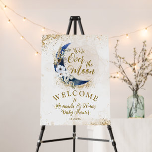 Over the Moon Navy Blue Welcome Baby Boy Shower Foam Board