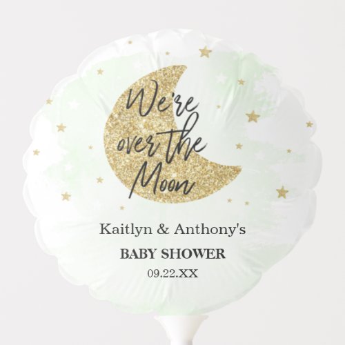 Over The Moon  Neutral Baby Shower Balloon