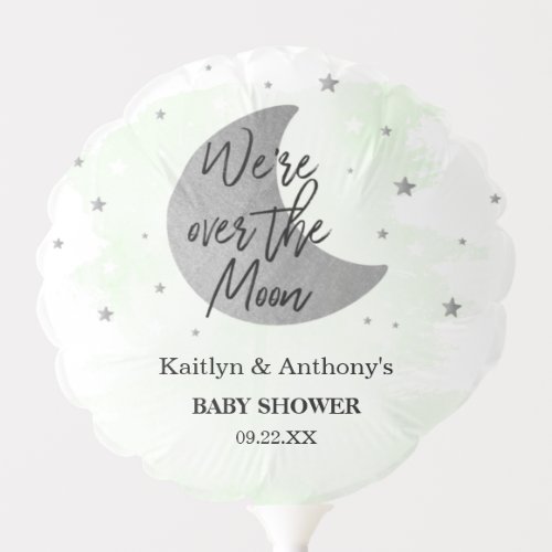 Over The Moon  Neutral Baby Shower Balloon